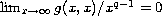 $\lim_{x\to\infty} g(x,x)/x^{q-1}=0$