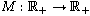 $M:\mathbb{R}_{+}\to \mathbb{R}_{+}$