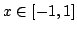$ x$ in[-1,1]$