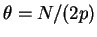 $ theta=N/(2p)$