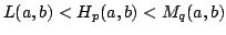 $displaystyle L(a,b)H_{p}(a,b)M_q(a,b)$