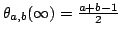 $ theta_{a, b} (infty)=frac{a+b-1}{2}$