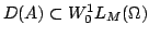 $ D(A)subset W_0^{1}L_M(Omega)$