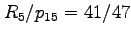 $ R_5/p_{15} =
41/47$