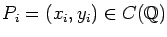 $P_{i}=(x_{i},y_{i})\in C(\mathbb{Q} )$