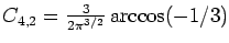 $C_{4,2} = \frac{3}{2
\pi^{3/2}} \arccos(-1/3)$