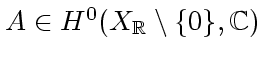 $ A \in H^0(X_{
\mathbb {R}
} \setminus \lbrace 0 \rbrace , 
\mathbb {C}
) $